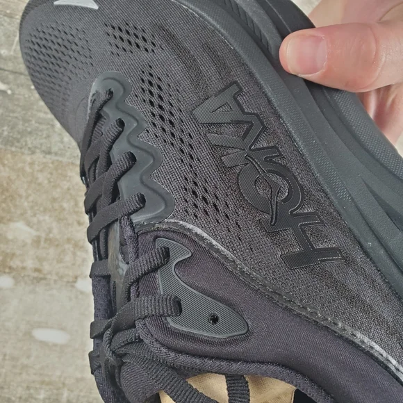 Hoka One One Bondi 9 Shoes Mens Size 10.5 Triple Black 1162011-BBLC NEW NWOB - Picture 4 of 14